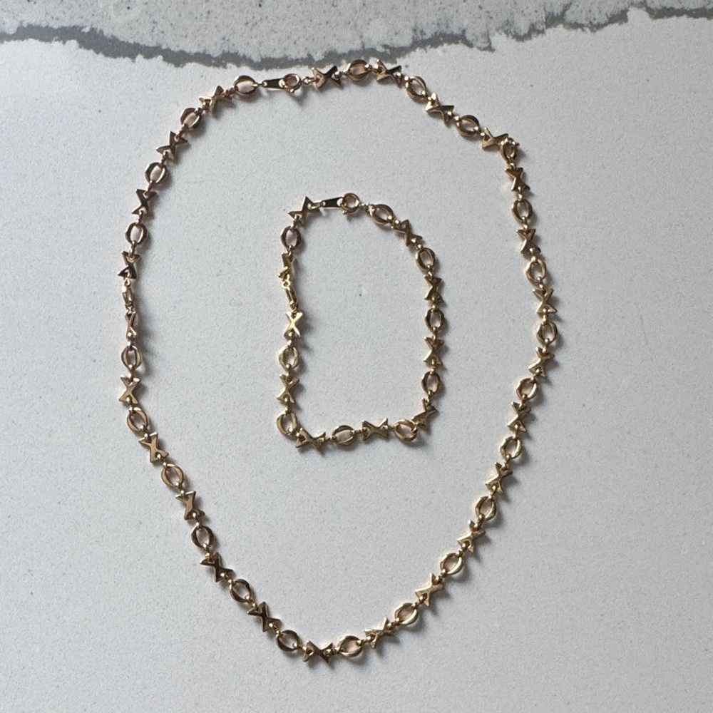 Gold-Tone XOXO Necklace and Bracelet Set
